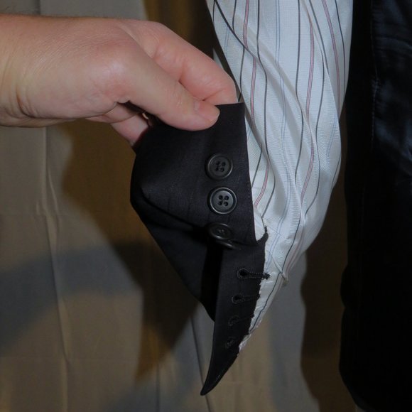 Rocco Ciccarelli Custom Tailoring Dark Blue Striped Three Button Suit 40L - Picture 10 of 14